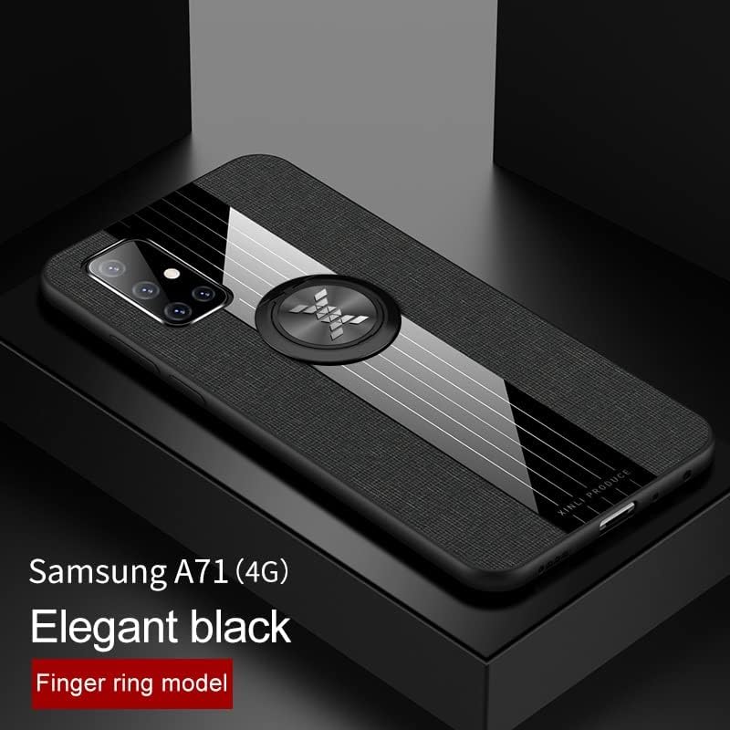 Koruyucu Kılıf Samsung Galaxy A71 (4G) Kılıf ile Uyumlu,Manyetik 360°Kickstand Kılıflı, Çok Fonksiyonlu Kılıf Kumaş