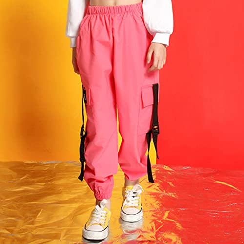 Agoky kız Kargo koşucu pantolonu Çocuklar için Hip Hop Caz Sokak Dansı dökümlü pantolon Rahat Spor Aktif Sweatpants