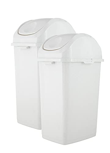 Salıncak Üst Kapaklı Superio Mutfak Çöp Tenekesi 37 Qt. (2 Paket) İnce Çöp Kutusu Dayanıklı Plastik, Küçük Alanlara