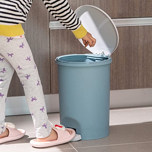 ZALORD Çöp Tenekesi Kapaklı ve Plastik Pedallı 10L Basamaklı Çöp Tenekesi, Banyo Mutfak Oturma Odası Basamaklı Yuvarlak