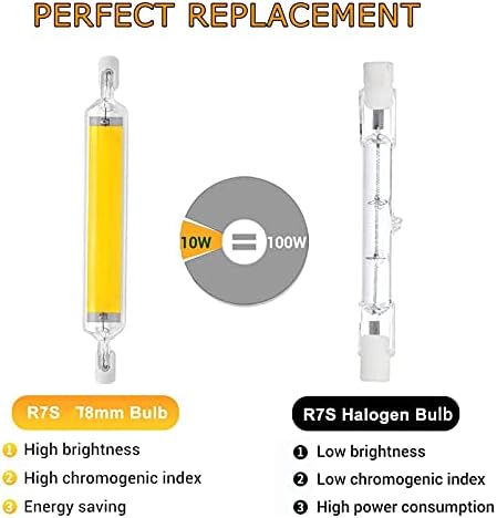 R7s LED Ampuller Kısılabilir 78mm, 150W Halojen Ampuller için Led Değiştirme, 10W R7S Çift Uçlu Projektör J78 (3.07