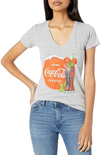 Coca-Cola kadın Çirkin Noel V Yaka Tişört