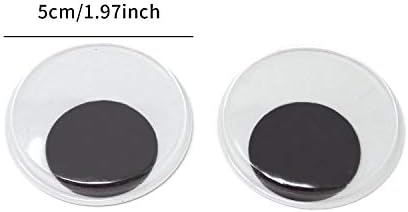 Honbay 12 ADET 2 İnç Plastik Kendinden Yapışkanlı Wiggle Gözler Dekorasyon için (2 inç)