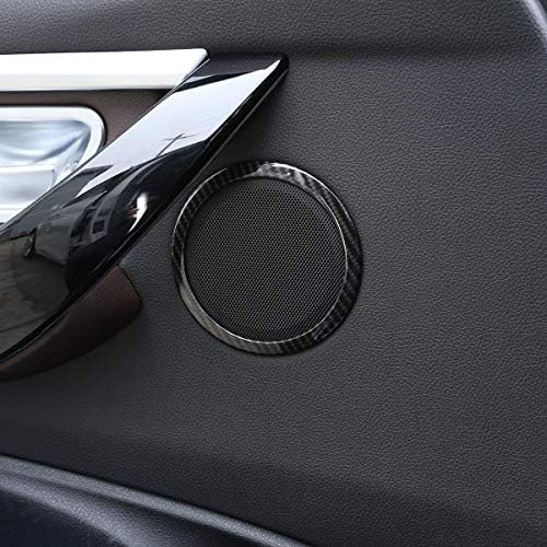 YİWANG Karbon Fiber Stil ABS 4 adet Kapı İç Hoparlör kapak yüzüğü Dekorasyon için BMW 3 Serisi F30 GT F34 2013-2019