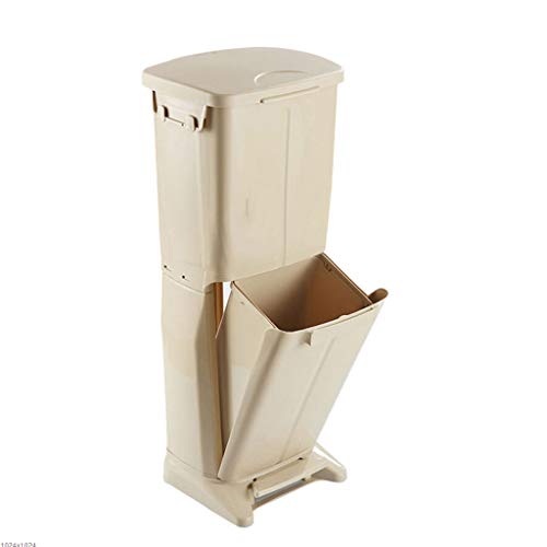NEOCHY çöp tenekesi Kapalı Çöp Kutuları Mutfak Çift Katmanlı Dikey Tasarım Sınıflandırma çöp tenekesi 33 Litre / 8.7