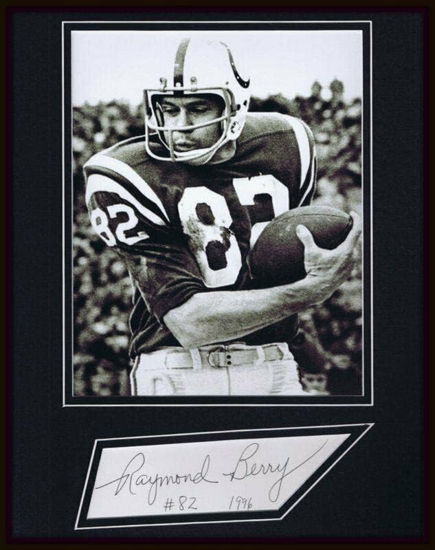 Raymond Berry İmzalı Çerçeveli 11x14 Fotoğraf Ekranı JSA Colts - İmzalı NFL Fotoğrafları