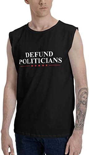 KADEUX Defund Politikacılar Kolsuz Gömlek Erkekler Tee Kolsuz Yüzmek Tee Siyah