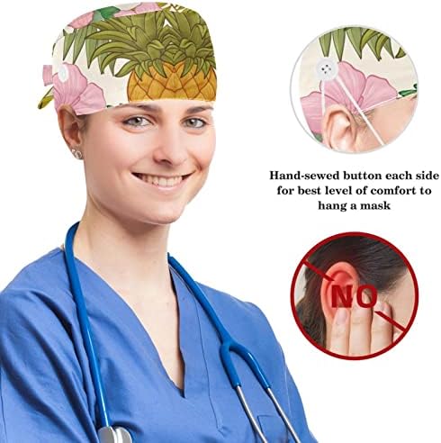 yoyoAmoy İş Kap Düğmeleri ile Kadın Kabarık Şapka Elastik saç bandı Bir Boyut Pembe Kiraz Çiçeği Desen