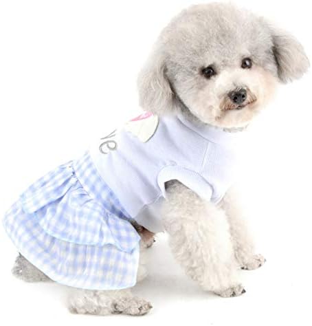 SELMAI Tatlı Kalp Gömlek Prenses Ekose Katmanlı Elbise için Küçük Köpek Kedi Köpek yaz kıyafetleri Düğün Doğum Günü