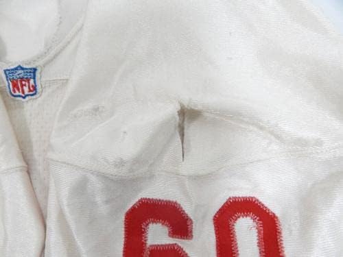 1980'lerin sonu 1990'ların başı San Francisco 49ers 60 Oyunu Kullanılmış Beyaz Forma 52 696-İmzasız NFL Oyunu Kullanılmış