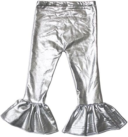 Petitebella Doğum Günü Elbise Bling Gümüş Pantolon Pantolon Unisex Bebek Giyim Nb-18m